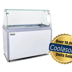 coolasonic-dc-560y-72-ice-cream-dipping-cabinet-freezer-with-flat-sneeze-guard-and-370-l-capacity-12-tubs-capacity