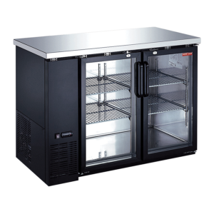 New Air NBB-48-SG-N Double Glass Door 48? Narrow Back Bar Refrigerator Cooler - 339 L / 12 Cu. Ft. - Ideal For Bars, Restaurants, Hotels & Cafés