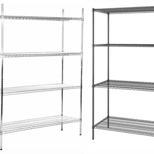 canarac-chrome-black-epoxy-wire-shelf-kits-72-high-4-shelves-various-sizes